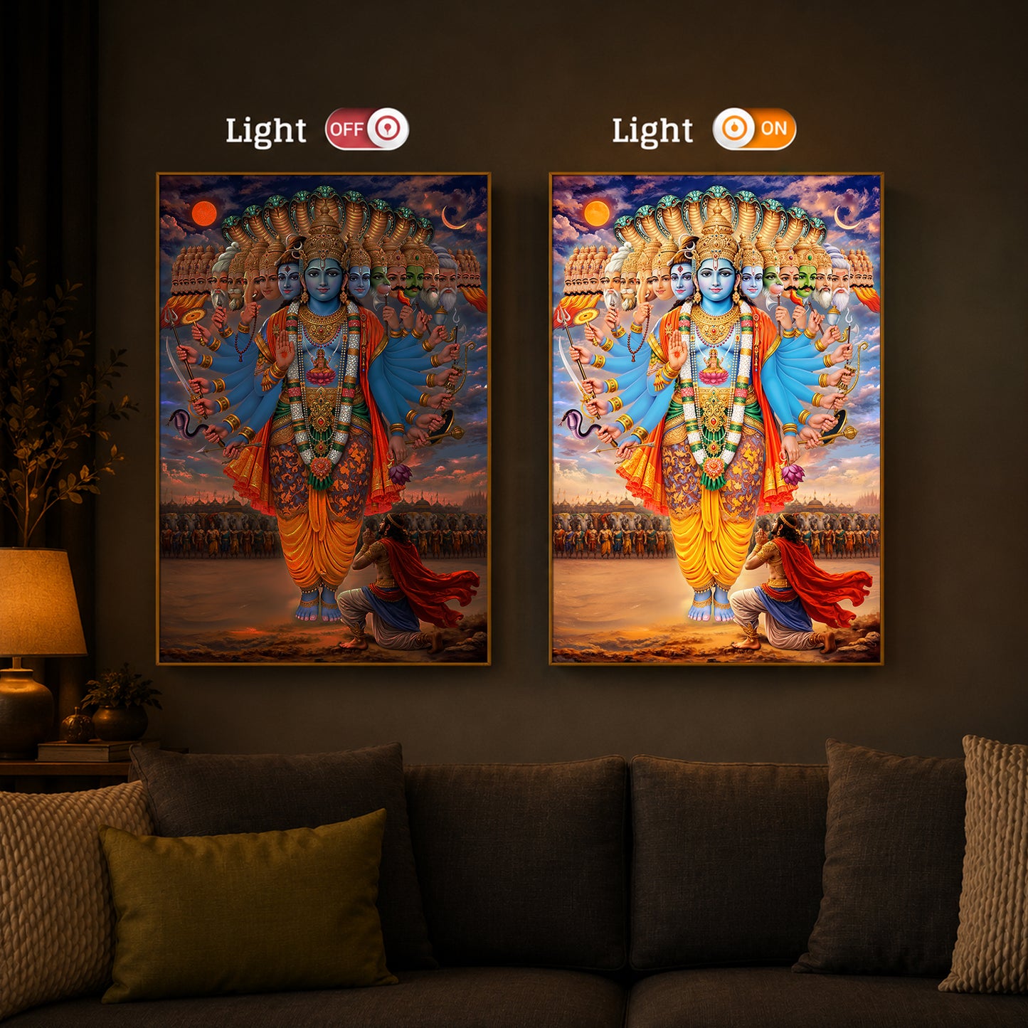 Lord Vishwaroop Modern Luxury Backlight Vertical Wall Art