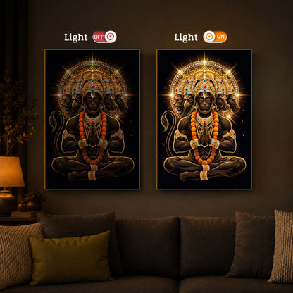 Glowing Panchamukhi Modern Luxury Backlight Vertical Wall Art