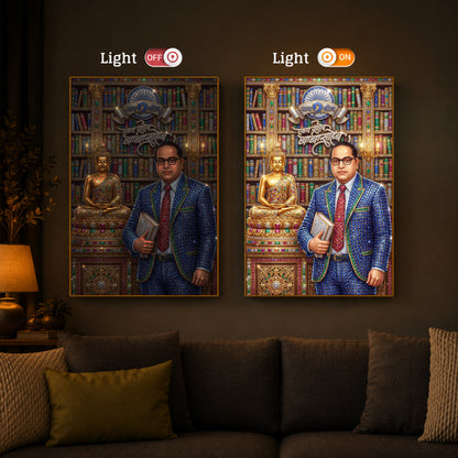 Dr. Bhimrao Ambedkar Ji Modern Luxury Backlight Vertical Wall Art