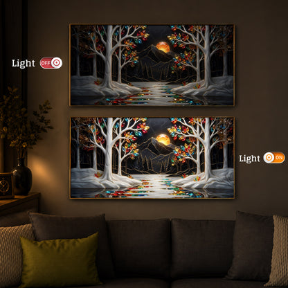 Tree Of Life Modern Luxury Backlight Horizontal Wall Art