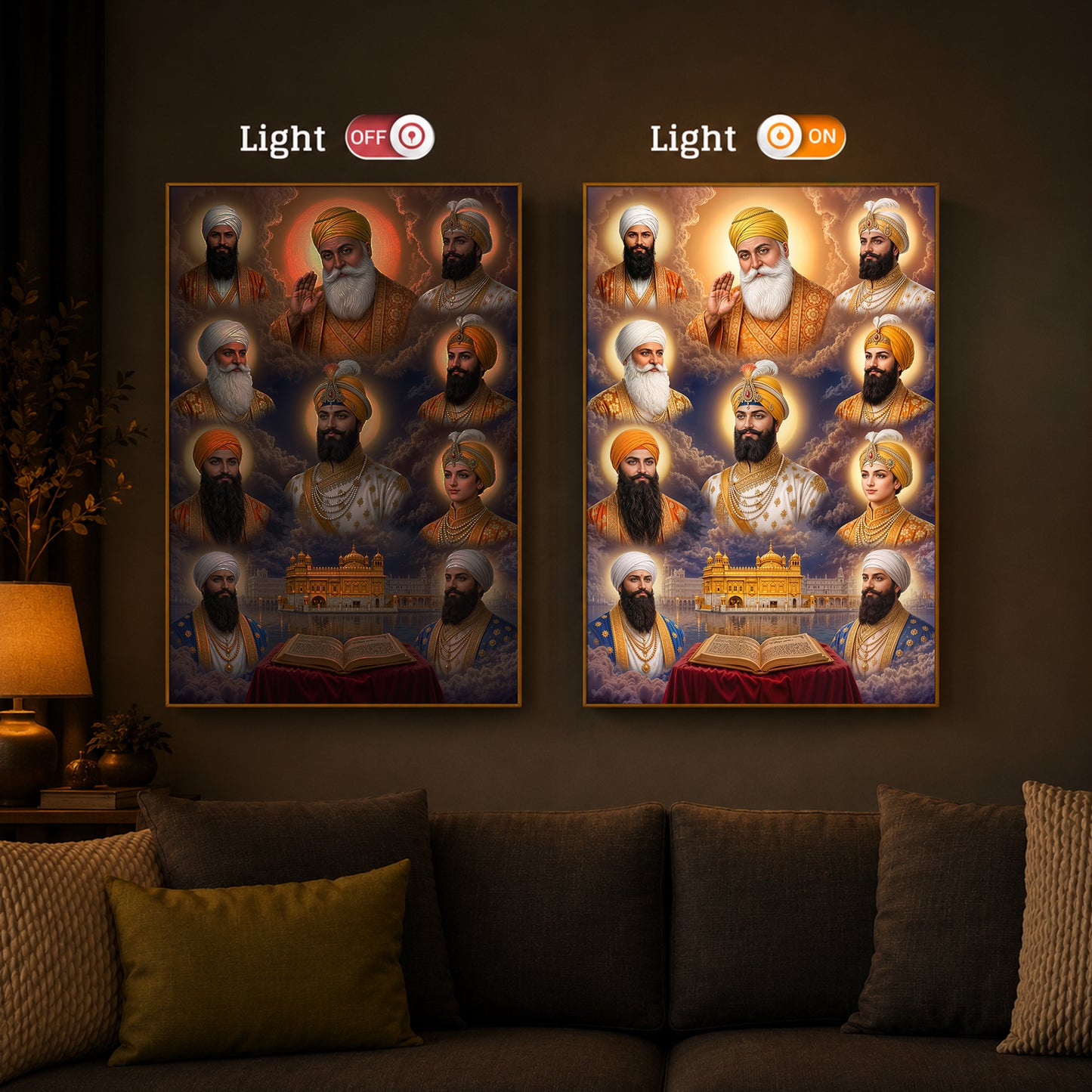 Guru's Essence Modern Luxury Backlight Vertical Wall Art