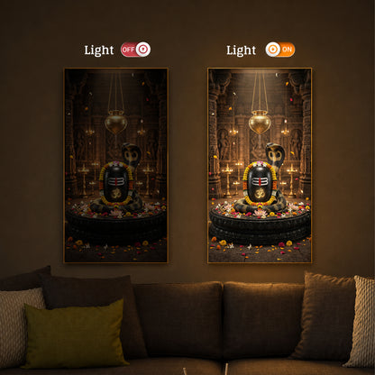 Om Namah Shivayah Modern Luxury Backlight Vertical Wall Art