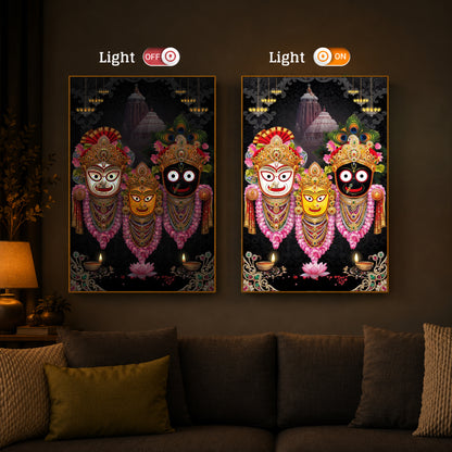 Lord Jagannath Modern Luxury Backlight Vertical Wall Art