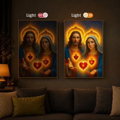 God Prayer Modern Luxury Backlight Vertical Wall Art