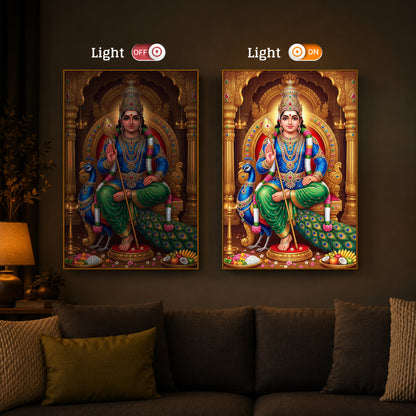 Murugan Bhagwan Modern Luxury Backlight Vertical Wall Art