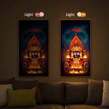 Jagannath Prabhu Modern Luxury Backlight Vertical Wall Art