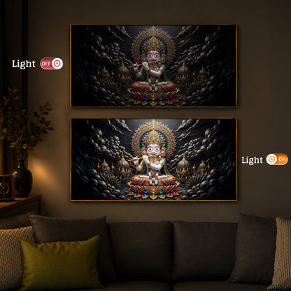 Lord Jagannath Modern Luxury Backlight Horizontal Wall Art