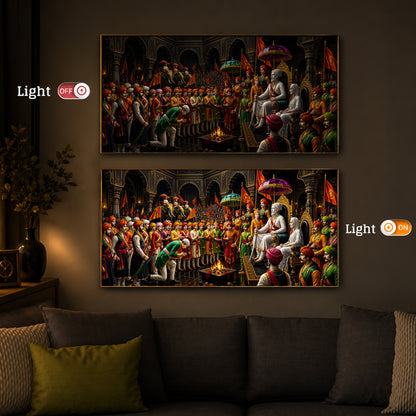 Chhatrapati Shivaji Maharaj Raj Darbar Modern Luxury Backlight Horizontal Wall Art