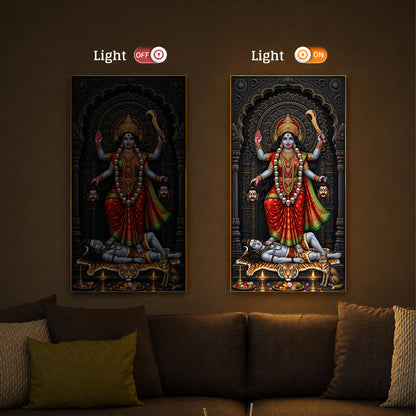 Mahakali Modern Luxury Backlight Vertical Wall Art
