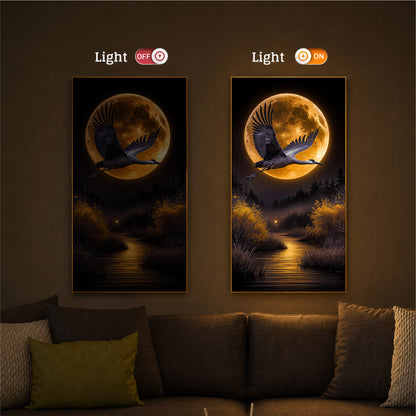 Regalia Bird Modern Luxury Backlight Vertical Wall Art