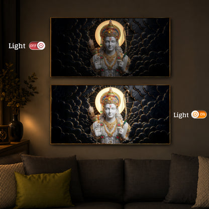 Lord Ram Modern Luxury Backlight Horizontal Wall Art