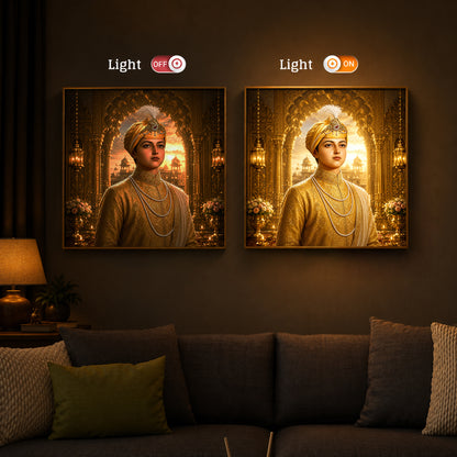 Guru Har Krishan Ji Modern Luxury Backlight Square Wall Art