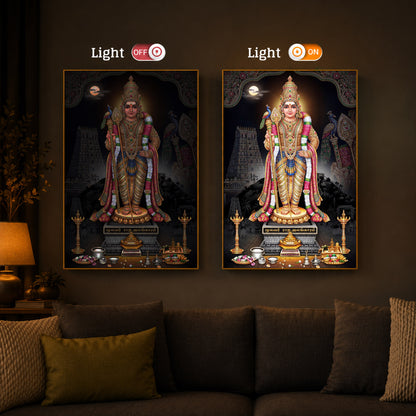 Lord Kartikeya Modern Luxury Backlight Vertical Wall Art