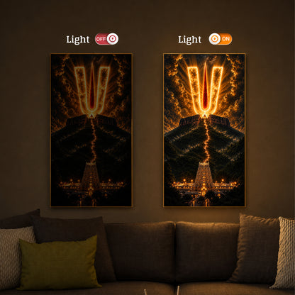 Spiritual Balaji Tilak Modern Luxury Backlight Vertical Wall Art