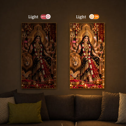 Maa Jagdamba Modern Luxury Backlight Vertical Wall Art