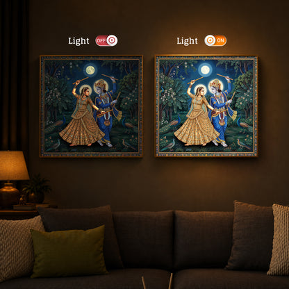 Radha Krishna Definition Of Love Modern Luxury Backlight Square Wall Art