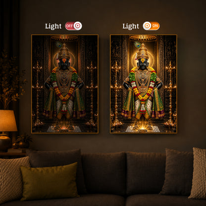 God Vitthal Modern Luxury Backlight Vertical Wall Art