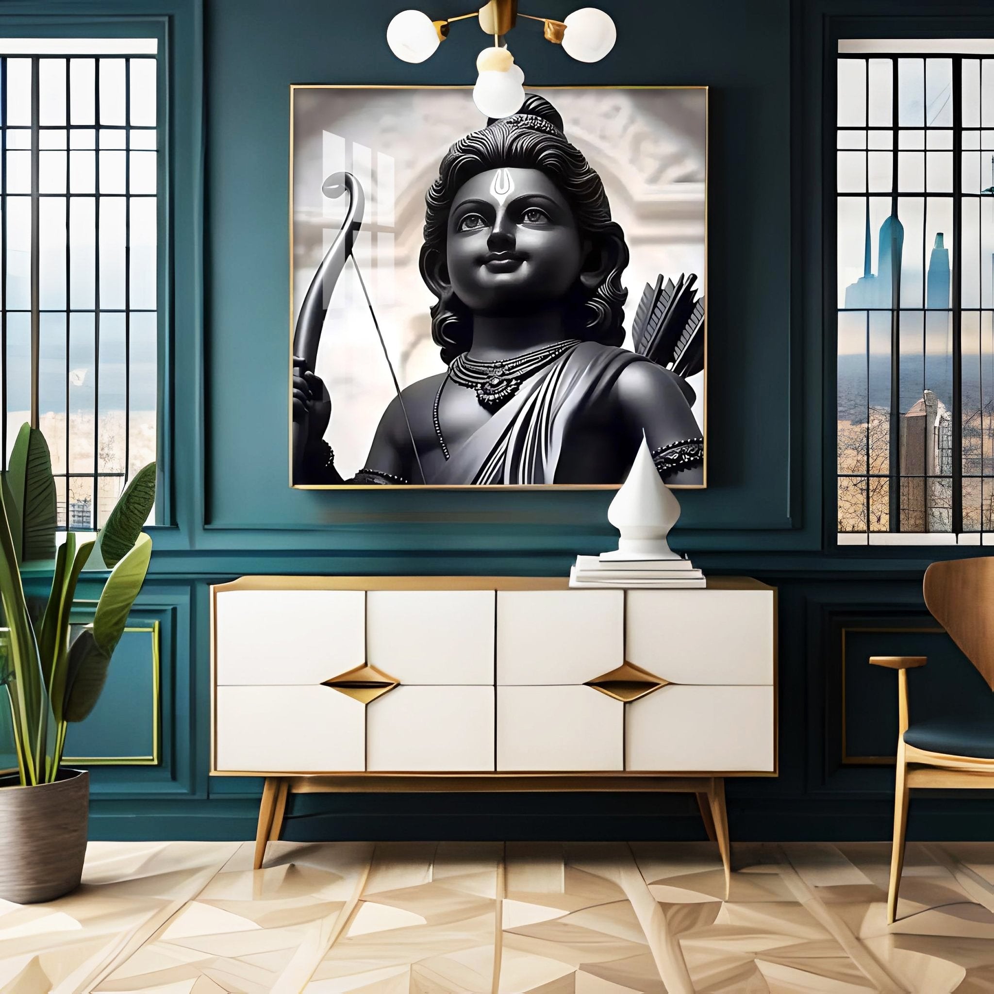 Beautiful Ram Lalla Premium Acrylic Square Wall Art - The Next Decor