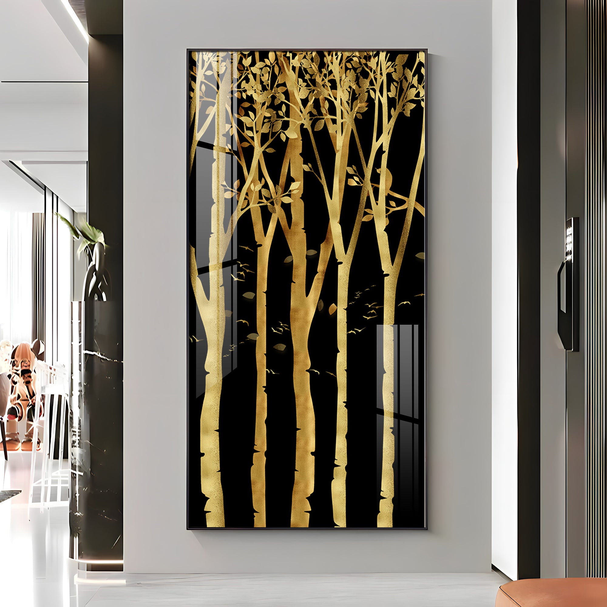 Flowers Abstract Landscape Premium Acrylic Vertical Wall Art