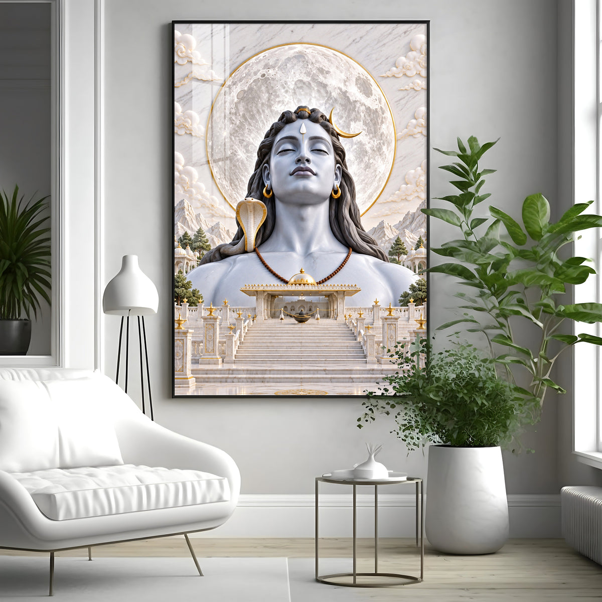 Adiyogi Shiva Premium Acrylic Vertical Wall Art