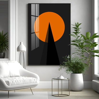 Black Orange Geometry Premium Acrylic Vertical Wall Art