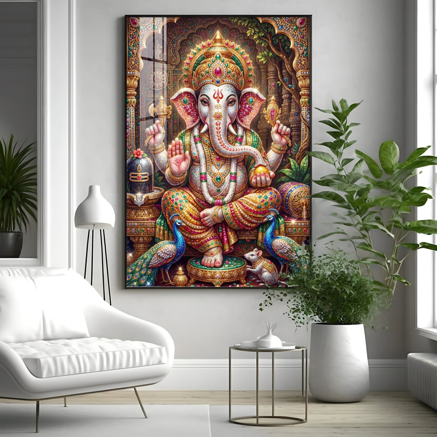 Hindu God Ganpati Ji Premium Acrylic Vertical Wall Art