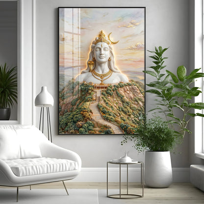 Depiction of Lord Shiva Premium Acrylic Vertical Wall Art