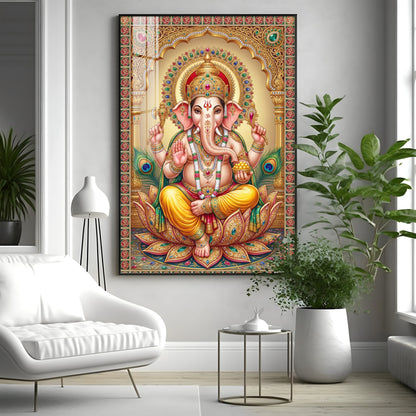 God Ganpati Ji Premium Acrylic Vertical Wall Art