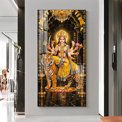 Pitambari Maa Durga Premium Acrylic Vertical Wall Art