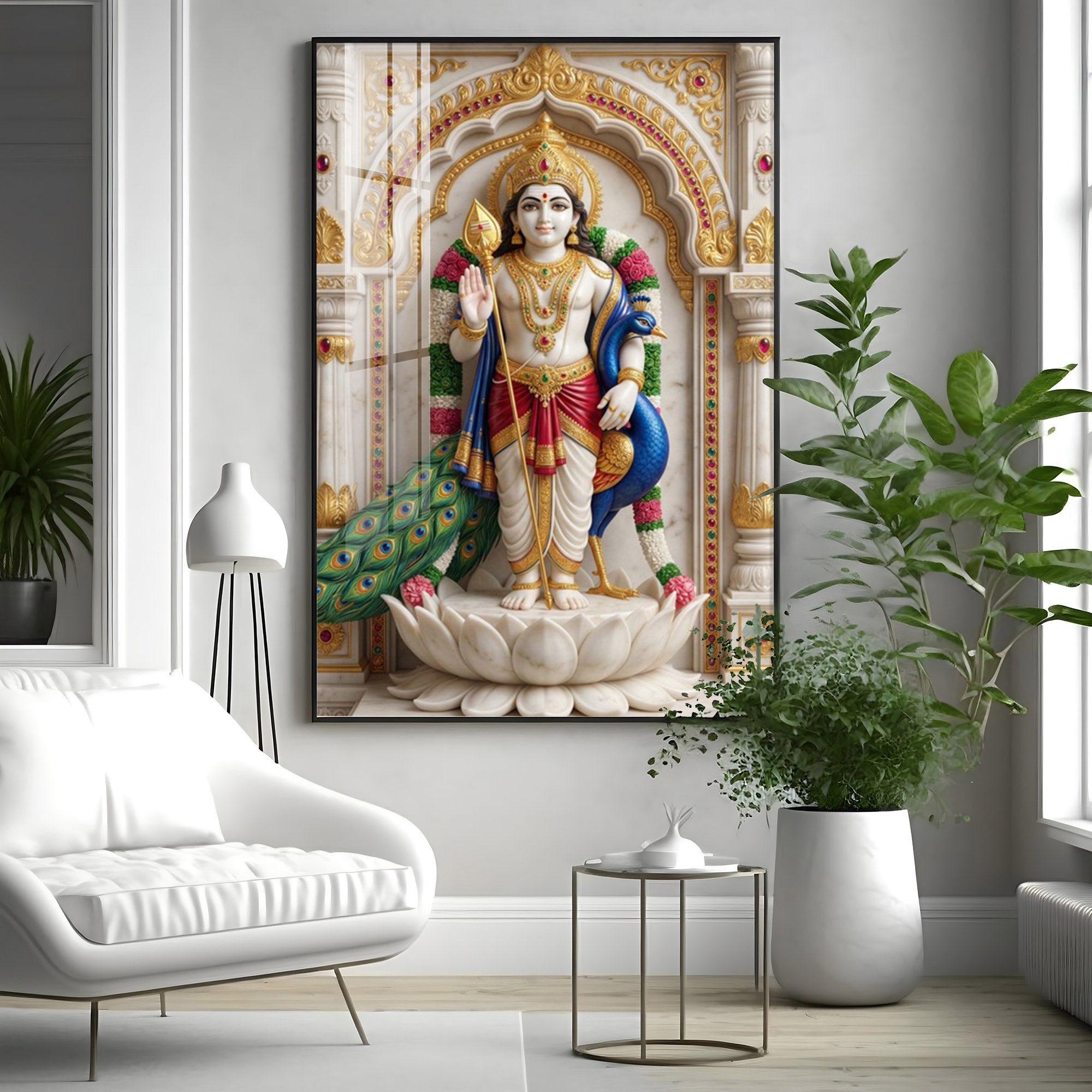 Lord Muruga Ji Premium Acrylic Vertical Wall Art