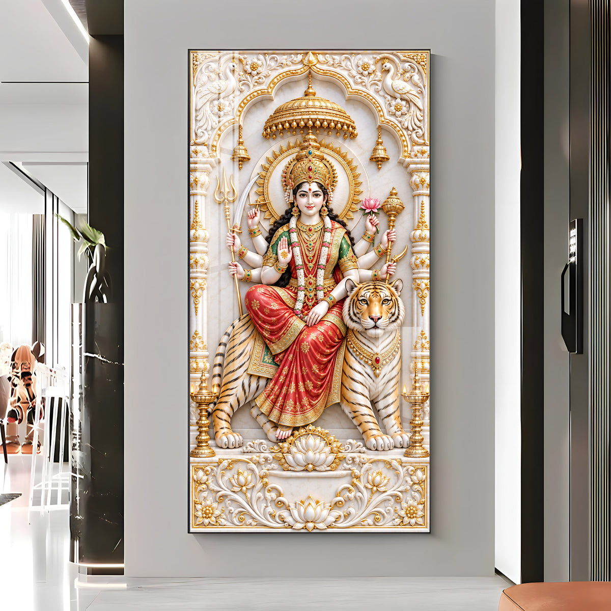 Royal Durga Maa Premium Acrylic Vertical Wall Art