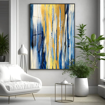 Radiant Blue Fusion Premium Acrylic Vertical Wall Art