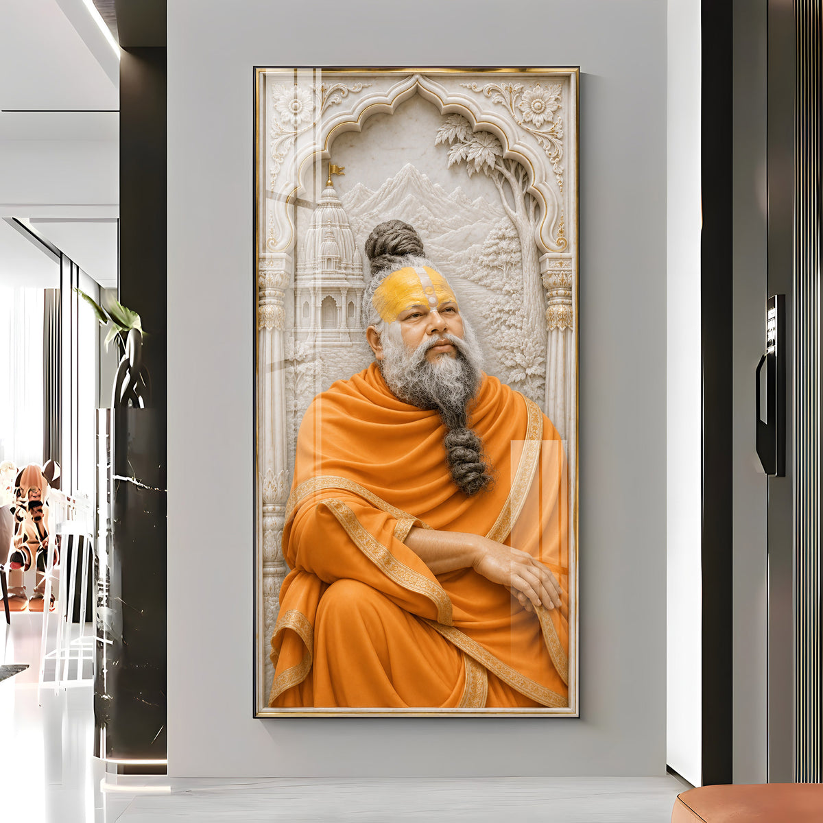 Sant Shri Premanand Ji Maharaj Premium Acrylic Vertical Wall Art