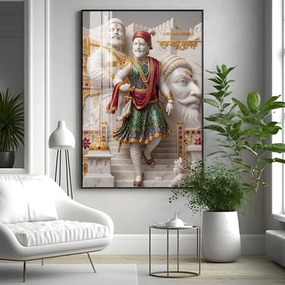 Shivaji Maharaj Premium Acrylic Vertical Wall Art