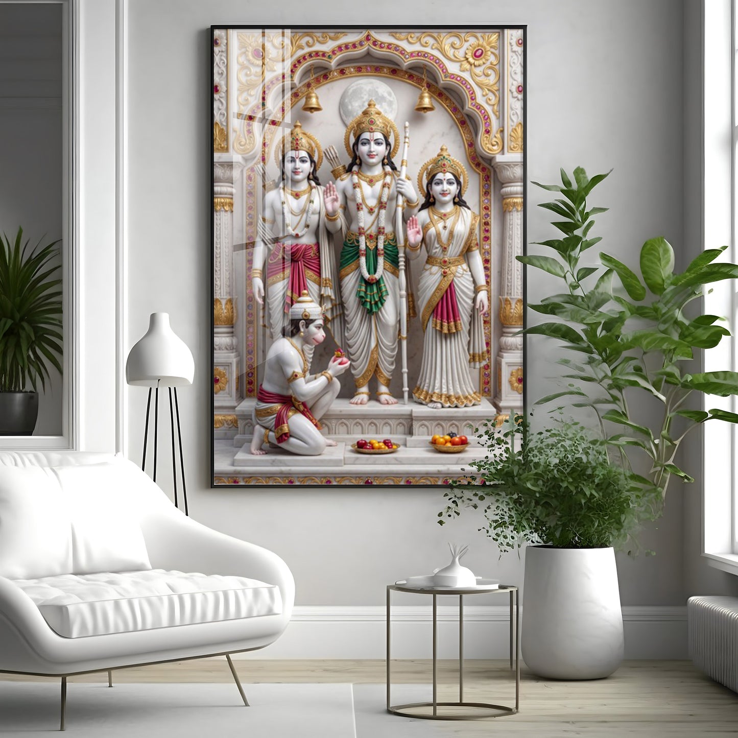 Ram Lakshman Sita Hanuman Ji Premium Acrylic Vertical Wall Art
