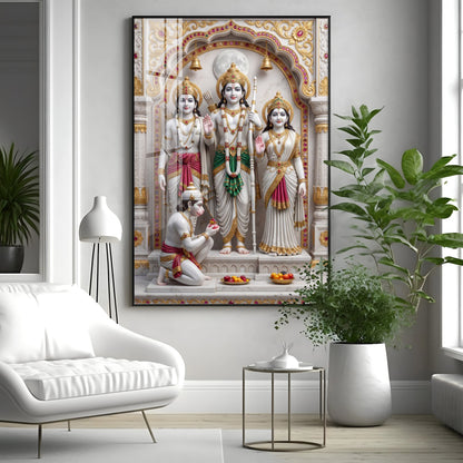 Ram Lakshman Sita Hanuman Ji Premium Acrylic Vertical Wall Art
