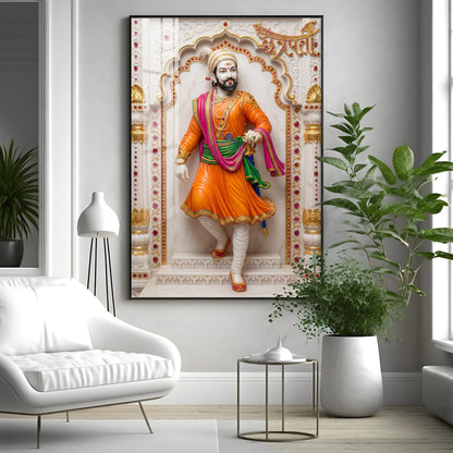 Royal Shivaji Maharaj Premium Acrylic Vertical Wall Art