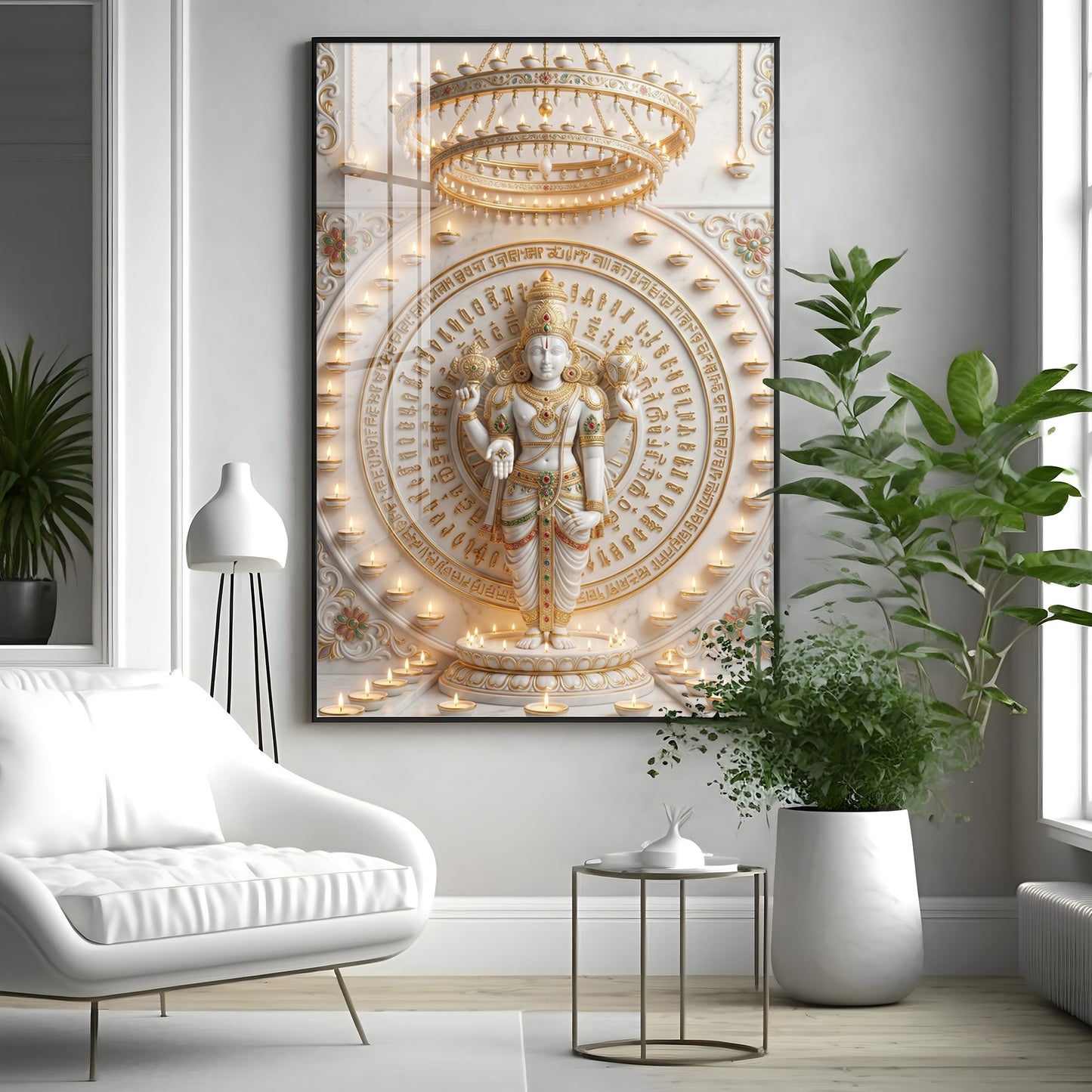 Divine Vishnu Premium Acrylic Vertical Wall Art