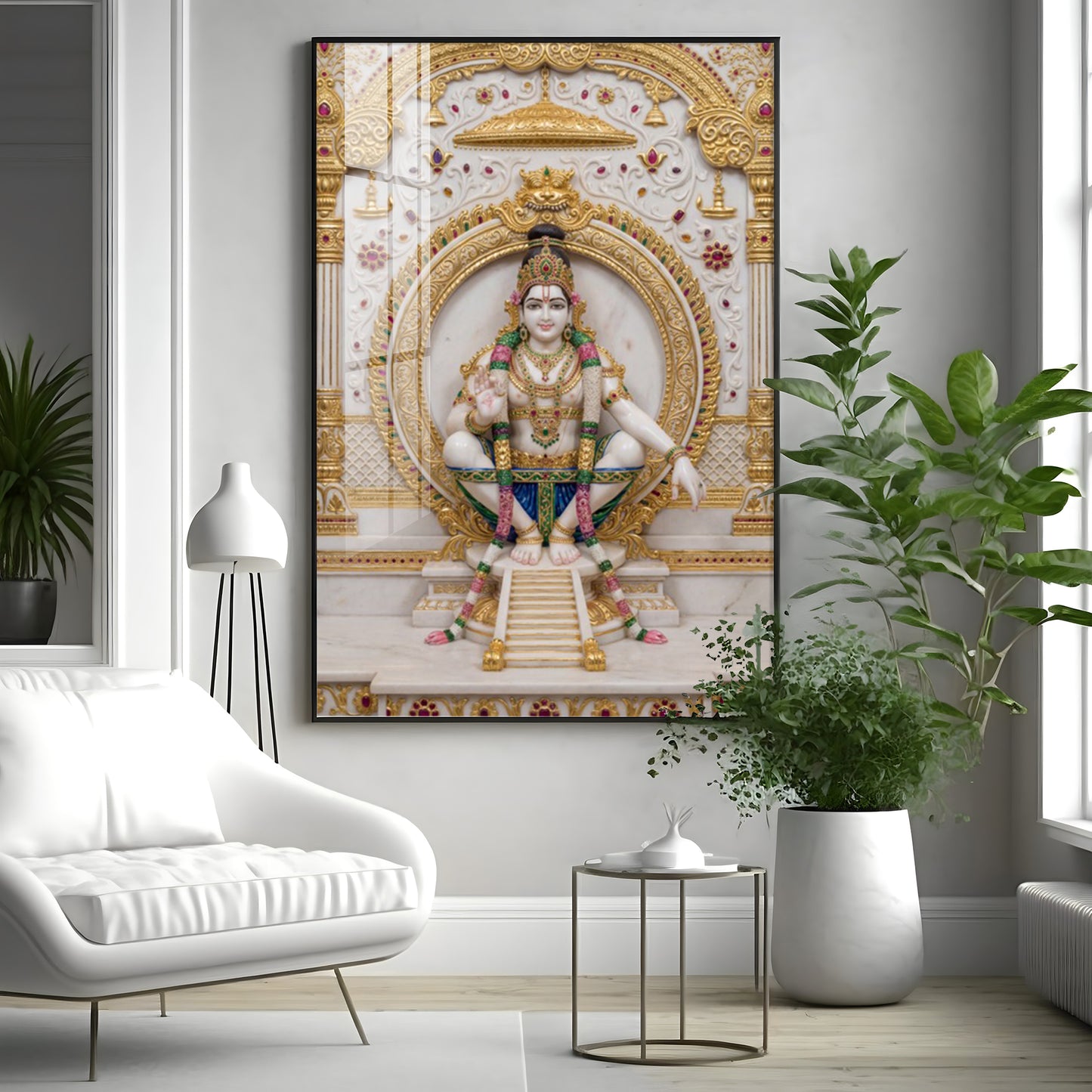 Lord Ayyappa Yoga Premium Acrylic Vertical Wall Art