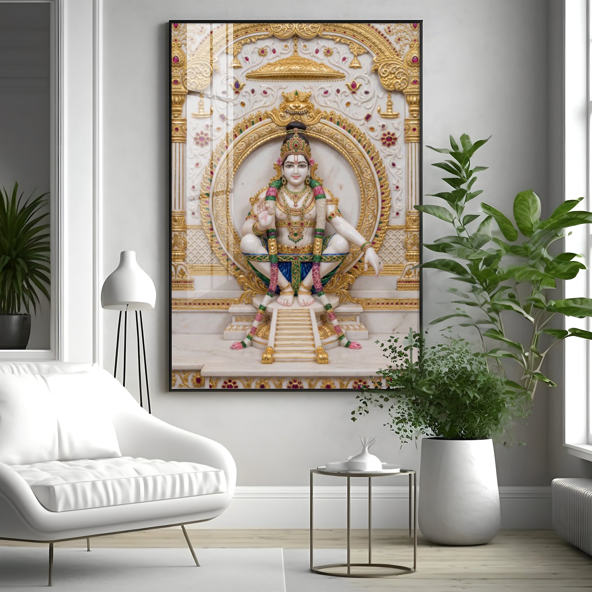 Lord Ayyappa Yoga Premium Acrylic Vertical Wall Art