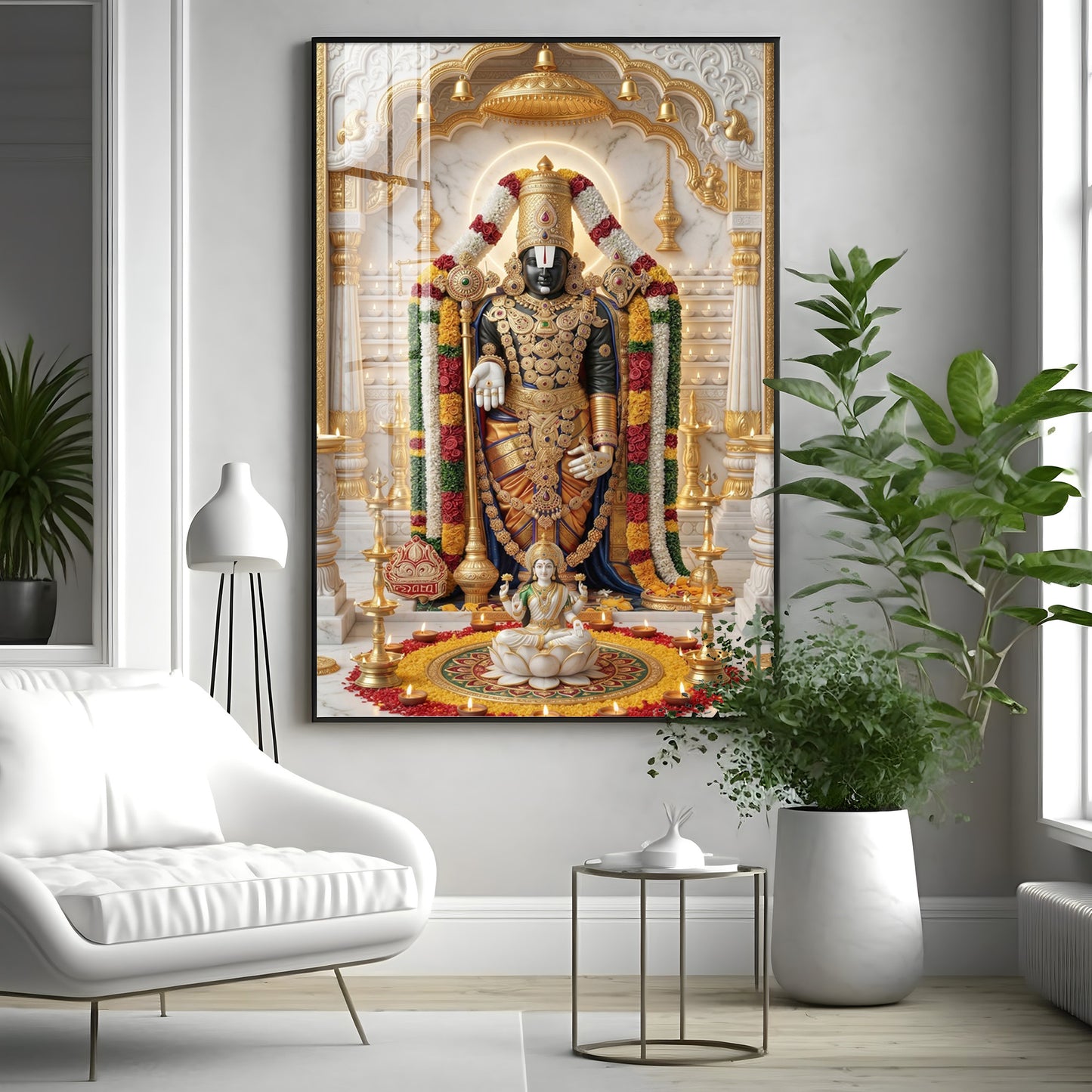 Depiction of Lord Venkateswara Premium Acrylic Vertical Wall Art