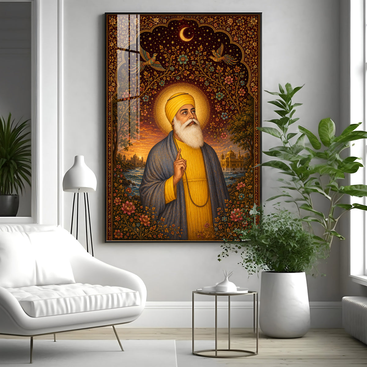 Guru Nanak Dev Ji Spiritual Grace Premium Acrylic Vertical Wall Art