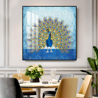 Peacock Premium Acrylic Square Wall Art