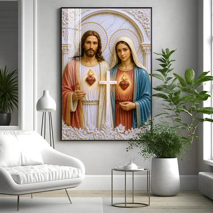 Divine Jesus & Mother Mary Premium Acrylic Vertical Wall Art
