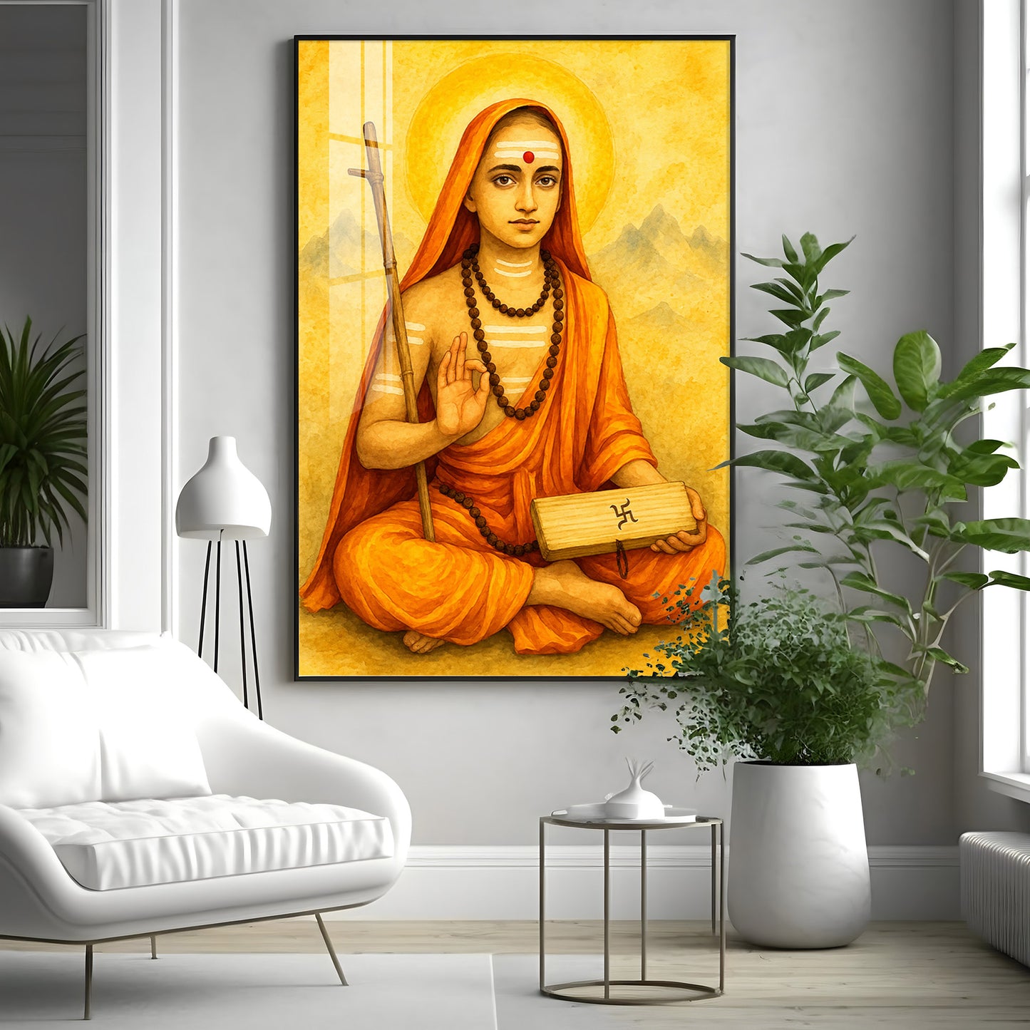 Shri Shankaracharya Ji Premium Acrylic Vertical Wall Art