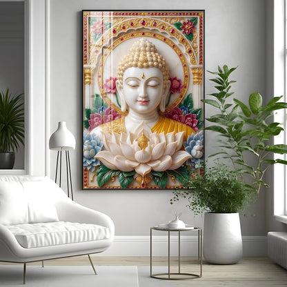 Inner Radiance Peace Of Buddha Premium Acrylic Vertical Wall Art