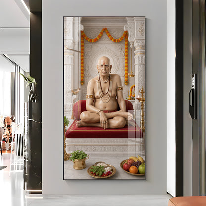 Swami Samarth Premium Acrylic Vertical Wall Art