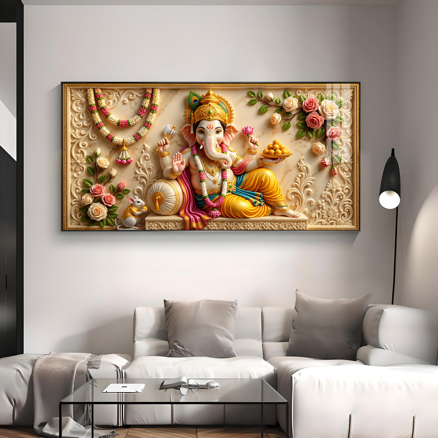 Lord Ganesha Ji Premium Acrylic Horizontal Wall Art
