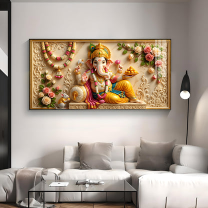 Lord Ganesha Ji Premium Acrylic Horizontal Wall Art