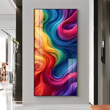 Color Swirl Abstract Premium Acrylic Vertical Wall Art